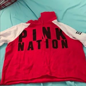 VICTORIAS SECRET PINK CROP HOODIE (M)